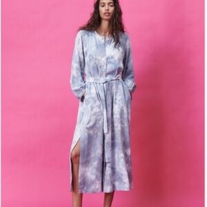 Zara Linen tie-dye maxi dress